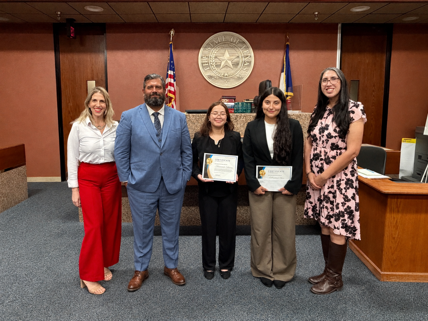 Photo of Valeria Arellano, Adria Dominguez, Kimberly Escarcega and Luis Reyes